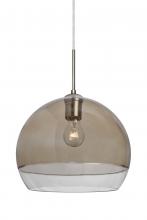 Besa Lighting 1JT-ALLY12SM-SN - Besa, Ally 12 Cord Pendant, Smoke/Clear, Satin Nickel Finish, 1x60W Medium Base