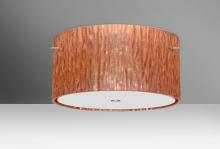 Besa Lighting 1KM-4008CS-SN - Besa Ceiling Tamburo 16 Satin Nickel Stone Copper Foil 3x60W Medium Base