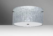 Besa Lighting 1KM-4008SS-BR - Besa Ceiling Tamburo 16 Bronze Stone Silver Foil 3x60W Medium Base