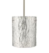 Besa Lighting 1TT-4006SS-SN - Besa Stem Pendant Tamburo 8 Satin Nickel Stone Silver Foil 1x100W Medium Base