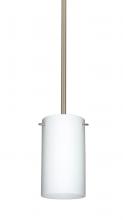 Besa Lighting 1TT-440407-HAL-SN - Besa Stem Stilo 7 Pendant Satin Nickel Opal Matte 1x40W G9