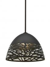 Besa Lighting 1TT-KIEVBK-LED-BR - Besa Kiev Stem Pendant, Black, Bronze Finish, 1x9W LED