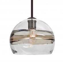 Besa Lighting 1TT-SPIR10SC-BR - Besa Spirit 10 Pendant, Smoke/Clear, Bronze Finish, 1x60W Medium Base