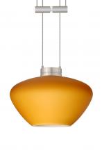 Besa Lighting 1XA-541080-SN - Besa Pendant Peri Satin Nickel Amber Matte 1x50W Halogen