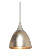 Besa Lighting 1XC-1758GF-LED-SN-L - Besa Divi Pendant, Gold Foil, Satin Nickel, 1x9W LED, 15Ft. Cord