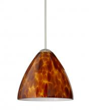  1XC-177918-SN - Besa Pendant Mia Satin Nickel Amber Cloud 1x50W Halogen