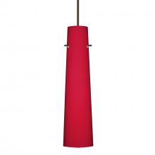  1XC-5674RM-BR-277 - Besa Camino Pendant Bronze Ruby Matte 1x50W Halogen, 277V