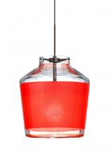 Besa Lighting 1XC-PIC6RD-LED-BR - Besa Pendant Pica 6 Bronze Red Sand 1x5W LED