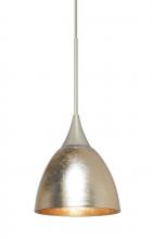 Besa Lighting 1XT-1758GF-LED-SN-L - Besa Divi Pendant, Gold Foil, Satin Nickel, 1x9W LED, 15Ft. Cord