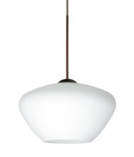 Besa Lighting 1XT-541007-BR-L - Besa Pendant Peri Bronze Opal Matte 1x50W Halogen, 15Ft. Cord