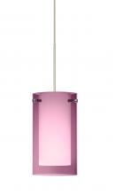 Besa Lighting 1XT-A44007-LED-SN - Besa Pendant Pahu 4 Satin Nickel Transparent Amethyst/Opal 1x5W LED