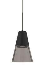 Besa Lighting 1XT-TIMO6BS-LED-BR - Besa, Timo 6 Cord Pendant,Smoke/Black, Bronze Finish, 1x9W LED