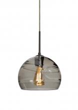 Besa Lighting 1JC-SPIR8SM-EDIL-BR - Besa Spirit 8 Pendant, Smoke, Bronze Finish, 1x8W LED Filament