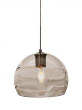 Besa Lighting 1JT-SPIR8SM-EDIL-BR - Besa Spirit 8 Pendant, Smoke, Bronze Finish, 1x8W LED Filament