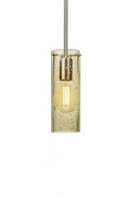 Besa Lighting 1TT-JUNI10GD-EDIL-SN - Besa, Juni 10 Stem Pendant, Gold Bubble, Satin Nickel, 1x4W LED Filament