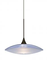 Besa Lighting 1XP-6294BL-BR - Besa Pendant Spazio Bronze Blue/Frost 1x50W Halogen