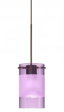 Besa Lighting 1XP-6524EA-LED-BR - Besa Scope Pendant 1xp Amethyst/Frost Bronze 1x5W LED Mr16