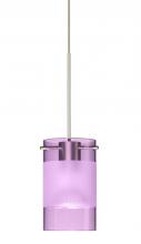 Besa Lighting 1XP-6524EA-LED-SN - Besa Scope Pendant 1xp Amethyst/Frost Satin Nickel 1x5W LED Mr16