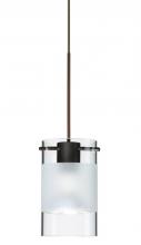 Besa Lighting 1XP-6524EC-LED-BR - Besa Scope Pendant 1xp Clear/Frost Bronze 1x5W LED Mr16