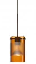 Besa Lighting 1XP-6524EG-LED-BR - Besa Scope Pendant 1xp Armagnac/Frost Bronze 1x5W LED Mr16