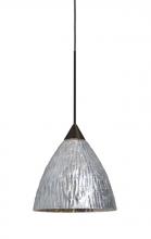 Besa Lighting 1XP-EVESS-BR - Besa, Eve Cord Pendant, Stone Silver Foil, Bronze Finish, 1x50W Halogen