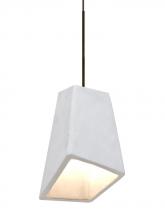 Besa Lighting 1XP-SKIPWH-LED-BR - Besa Skip Cord Pendant, White, Bronze Finish, 1x9W LED