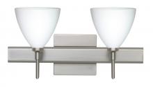 Besa Lighting 2SW-177907-LED-SN-SQ - Besa Wall With SQ Canopy Mia Satin Nickel Opal Matte 2x5W LED