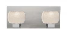  2WF-KENOWH-LED-SN - Besa, Keno Vanity, White Sand, Satin Nickel Finish, 2x3W LED