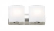 Besa Lighting 2WZ-CELTICCL-SN - Besa, Celtic Vanity, Opal Glossy/Clear, Satin Nickel Finish, 2x60W Medium Base