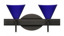 Besa Lighting 2SW-5121CM-BR - Besa Wall Kani Bronze Cobalt Blue Matte 2x40W G9