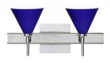  2SW-5121CM-CR-SQ - Besa Wall With Sq Canopy Kani Chrome Cobalt Blue Matte 2x40W G9