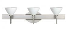 Besa Lighting 3SW-174307-LED-SN - Besa Wall Domi Satin Nickel White 3x5W LED