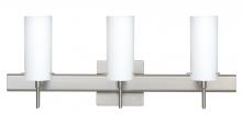 Besa Lighting 3SW-440307-LED-SN-SQ - Besa Wall With SQ Canopy Copa 3 Satin Nickel Opal Matte 3x5W LED