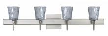 Besa Lighting 4SW-5125SF-LED-SN-SQ - Besa Wall With SQ Canopy Nico 4 Satin Nickel Stone Silver Foil 4x5W LED