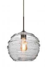 Besa Lighting J-462761-EDIL-BR - Besa Wave 10 Pendant For Multiport Canopy Bronze Clear 1x8W LED Filament