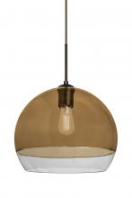 Besa Lighting J-ALLY12AM-EDIL-BR - Besa, Ally 12 Cord Pendant For Multiport Canopy, Amber/Clear, Bronze Finish, 1x5W LED