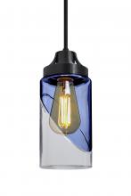 Besa Lighting J-BLINKBL-EDIL-BK - Besa, Blink Cord Pendant For Multiport Canopy, Trans. Blue/Clear, Black Finish, 1x4W