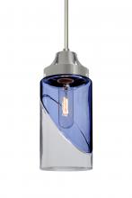 Besa Lighting J-BLINKBL-SN - Besa, Blink Cord Pendant For Multiport Canopy, Trans. Blue/Clear, Satin Nickel Finish