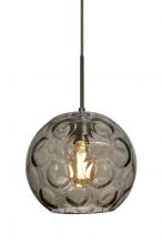 Besa Lighting J-BOMYSM-EDIL-BR - Besa Bombay Pendant For Multiport Canopy, Smoke, Bronze Finish, 1x8W LED Filament