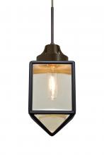 Besa Lighting J-BRAVOBK-BR - Besa, Bravo Cord Pendant For Multiport Canopy, Black/Gold Bubble, Bronze Finish, 1x60