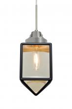 Besa Lighting J-BRAVOBK-SN - Besa, Bravo Cord Pendant For Multiport Canopy, Black/Gold Bubble, Satin Nickel Finish