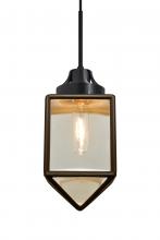 Besa Lighting J-BRAVOBR-BK - Besa, Bravo Cord Pendant For Multiport Canopy, Bronze/Gold Bubble, Black Finish, 1x60