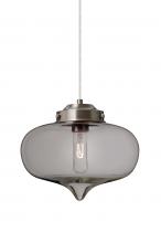 Besa Lighting J-MIRASM-SN - Besa Mira Pendant For Multiport Canopy Satin Nickel Smoke 1x60W T10