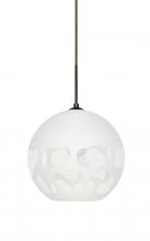 Besa Lighting J-ROCKYWH-BR - Besa, Rocky Cord Pendant For Multiport Canopies, White, Bronze Finish, 1x60W Medium B