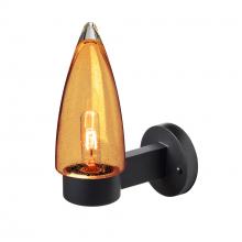 Besa Lighting SULUAM-WALL-BK - Sulu Outdoor Sconce, Amber Bubble, Black Finish, 1x60W Medium Base