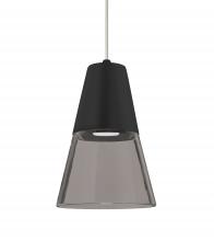 Besa Lighting X-TIMO6BS-LED-SN-L - Besa, Timo 6 Cord Pendant For Multiport Canopies,Smoke/Black, Satin Nickel Finish, 1x