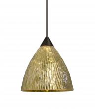 Besa Lighting XP-EVEGS-LED-BR-L - Besa, Eve Cord Pendant, Stone Gold Foil, Bronze Finish, 1x5W LED, 15Ft. Cord