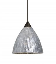 Besa Lighting XP-EVESS-LED-BR-L - Besa, Eve Cord Pendant, Stone Silver Foil, Bronze Finish, 1x5W LED, 15Ft. Cord