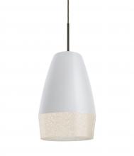 Besa Lighting J-ABU12WH-BR - Abu 12 Cord Pendant for Mulitport Canopy, White/Glitter, Bronze Finish, 1x60W Medium base