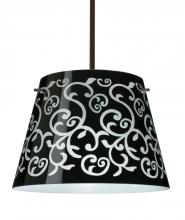 Besa Lighting 1KT-4340BD-LED-BR - Besa Amelia 15 LED Pendant 1KT Black Damask Bronze 3x11W LED